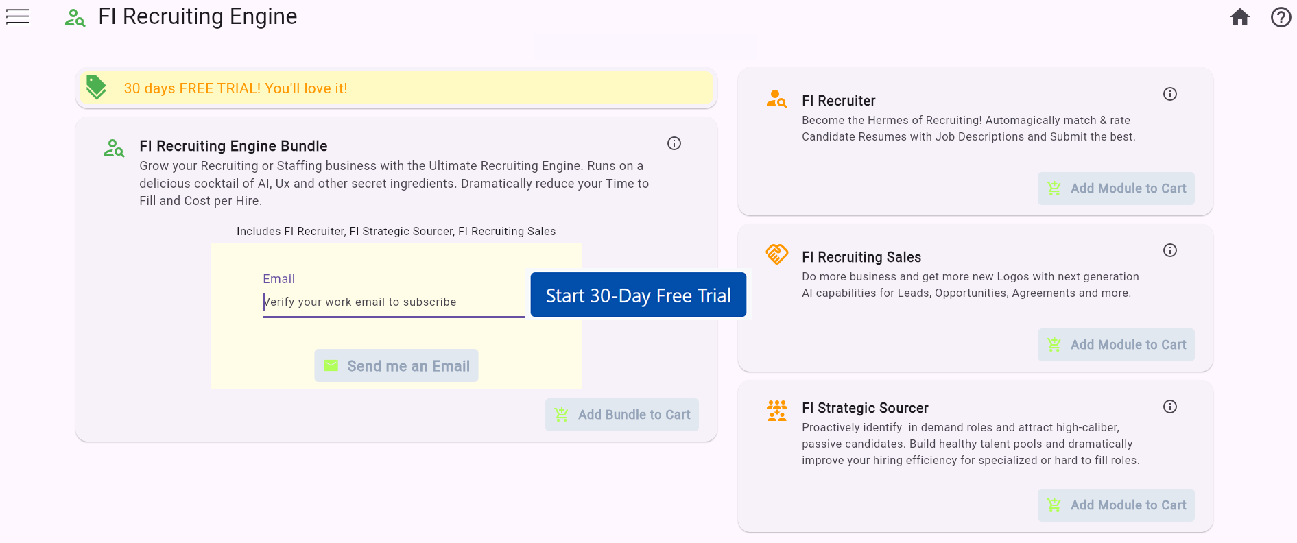 Fast and Easy Free Trial Signup